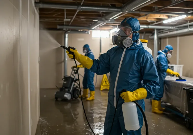 Basement Sanitization and Antimicrobial Treatment process in Pendleton, IN