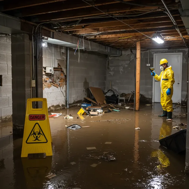 Flooded Basement Electrical Hazard in Pendleton, IN Property