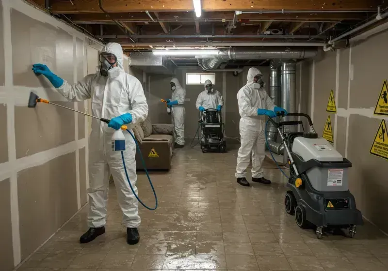 Basement Moisture Removal and Structural Drying process in Pendleton, IN